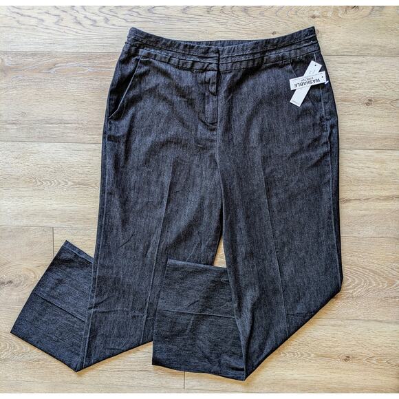 NEW Larry Levine Jeans 14 Black Gray High Rise Straight Stretch Dressy Career - Picture 10 of 10